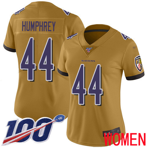 Baltimore Ravens Limited Gold Women Marlon Humphrey Jersey NFL Football #44 100th Season Inverted Legend